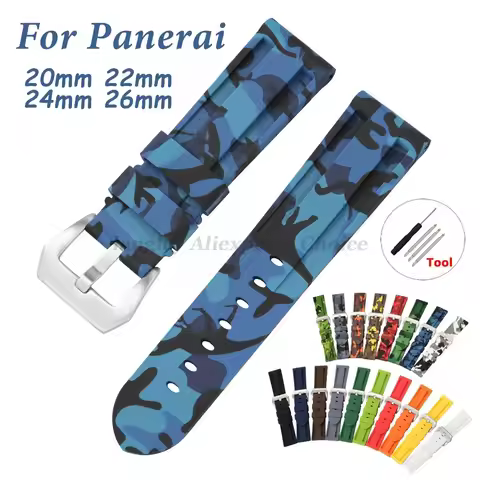 20mm 22mm 24mm 26mm Soft Silicone Rubber Watch Strap for Panerai PAM441 359 111 Sport Band for Omega