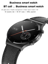 1入組黑色TPR聚氨酯帶運動日曆鬧鈴防水心率監測睡眠跟蹤圓形錶盤智能手錶,適用於安卓iPhone