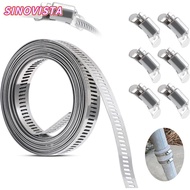 SINOVISTA Hose Clamp Strap, 304 Stainless Steel Large Hose Clamps,  Adjustable Pipe Ducting Hose Cla
