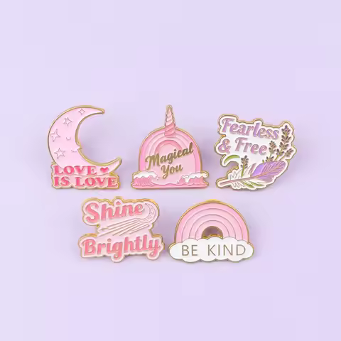 Inspirational Quotes Enamel Pin Rainbow Brooch For Coat Women's Brooches Fashion Lapel Badges Jewelr