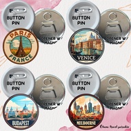 ohana FRANCE, HUNGARY, ITALY Customosized Badge Pin / Button Opener with magnet