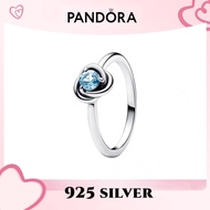 100% PANDORA Sterling Silver Bracelet S925 Sterling Silver Pound March Crystal Birthstone Eternal Ri