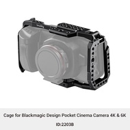 SmallRig 2203B Quick Release Camera Cage for Blackmagic Design Pocket Cinema 4K with Nato Rail Shoe 