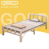 GOLD Single Katil Lipat Foldable Bed Frame Bedroom Furniture Bed Base Katil Besi Lipat Katil Bujang 