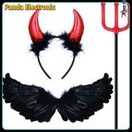 Clearance price!! Halloween Costume Set Black Angel Wings Devil Fork Devil Horn For Children Headband Cosplay Props