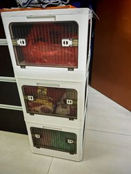 木蓋 帶輪 可摺疊 可拆 自由組裝收納箱3個儲物櫃