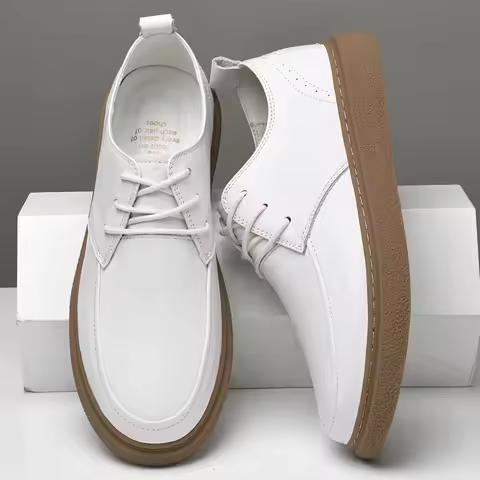 Designer Brand Men's Genuine Leather Shoes Soft Sole Comfortable Casual Shoes Outdoor Running Shoes