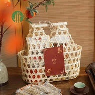 Bamboo gift basket CNY, traditional decorative gift basket - HANOI HANDCRAFT BAMBOO RATATE