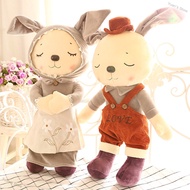 Yuan's Store 2pcs Cute Sleeping Rabbits Plush Dolls Lovers Dolls for Kids Baby Birthday/Christmas Gi