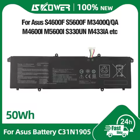 50WH C31N1905 Laptop Battery for ASUS Adolbook 13 14 M4600I M3400QA VivoBook S13 S333 K533F S14 S433