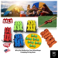 Wind Rope 6pcs/Set Reflective Tent Wind Rope Camping 4MM*4M String