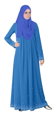 Stylish Turkish Jubah Abaya Ankara Top Panel Dress For Women Baloon - Ankara