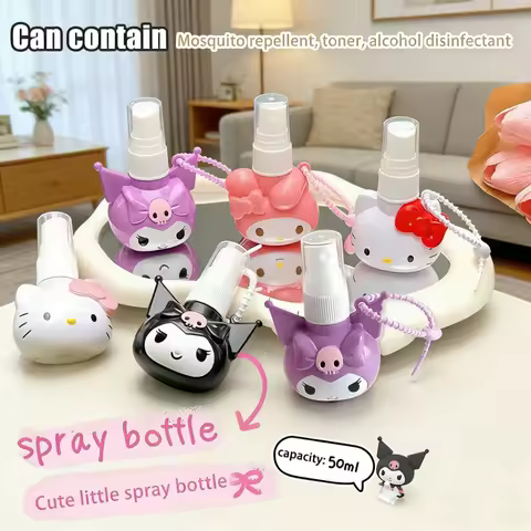 Kawaii Anime Sanrio 50ml Spray Bottle Kuromi Cinnamoroll My Melody Student Travel Portable Cosmetics