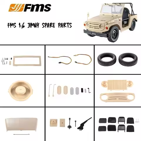 FMS 1/6 Jimny Model Rs Brown Ver. 2.4G RC Car Tire Water Wiper Window Damping Steering Wheel Accesso