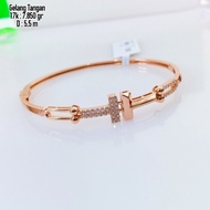 Gelang Emas Rosegold 7K / Mas Berat 7.850 Gram Diameter 5,5Cm