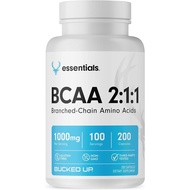 Bucked Up BCAA 2:1:1 Capsules | Branched Chain Amino Acids Supplement | 1000mg Per Serving | Gluten 
