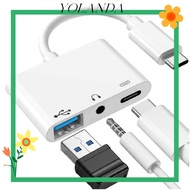 YOLAN Type-C to 3.5m Professional Headphone 3 in 1 Data Transmission