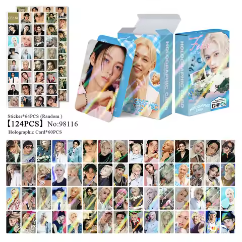 Goods 124 laser cards STRAYKIDS new special Karma flash card Felix Hyun Jinskzoo star sticker LOMO c