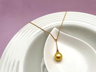 龍珠 天然海水珍珠 南洋金珠 濃金 純銀吊墜