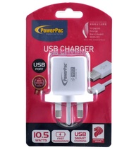 PowerPac Smart Charge USB PORT Charger / USB Charger | TYPE A Adapter (PP7986) 10.5W