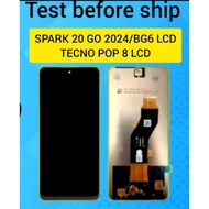 TECNO POP 8 LCD SPARK 20 GO 2024 BG6 LCD