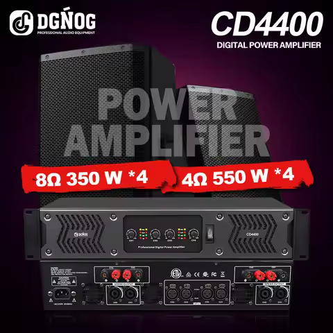 DGNOG 4-Channel Professional Digital Power Amplifier 4 Ohm 550W D Class Sound Audio Power Amplifier 