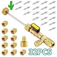 32PCS R22 R410 R32 Alat Cabut Buka Pentil Ac Rumah Split Tanpa Buang Freon Valve Core Remover