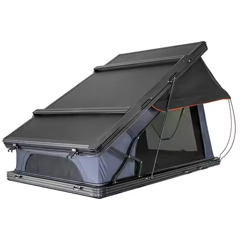 Triangle ladder truck thickened roof, hard aluminum shell roof tent, camping folding