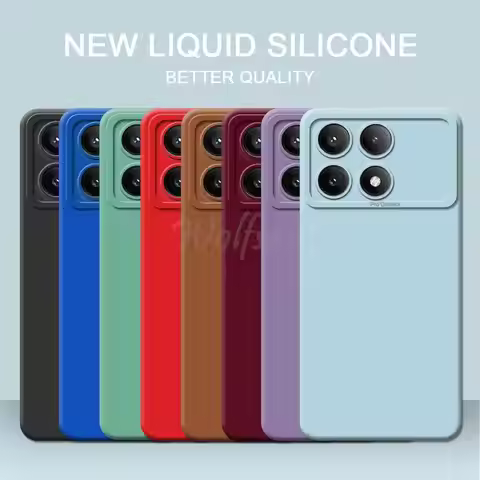 For Xiaomi POCO X6 Pro Case New Luxury Liquid Silicone Plain Rubber Camera Protector Case POCO X6 Pr