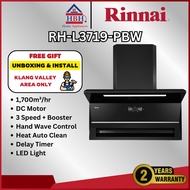 【Free Install + Free Shipping】Rinnai L-Shape Hood | RH-L3719-PBW | 1,700m³/hr | DC Motor | Heat Auto