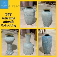 Collection of flower vases with blue atlantic enamel shapes, blue ocean flower vases