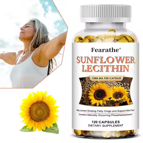 Sunflower Lecithin Supplement - 1200 Mg, Lactation Support, Supports Breast Milk Flow, Non-GMO, Glut