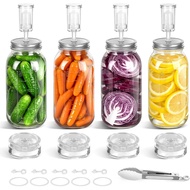 Glass Weights Included Airlock System for Wide Mouth Jars Stainless Steel Lids Fermentation Kit No J
