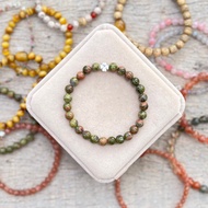 Unakite Lucky Bracelet 6mm Compatible with Wood element and Fire element