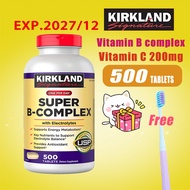 Kirkland Signature Super B-Complex  500 Tablets B-Complex with Electrolytes วิตามินบีคอมเพล็กซ์ 500 