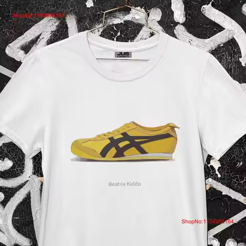 Onisuka Tiger Mexico 66 unisex T Shirt Beatrix Kiddo The Bride Yellow Una Thurma Iconic celeb shoe t