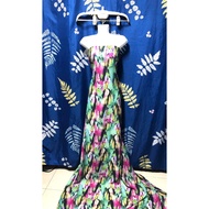 C789 - Silk Linen fabric with colorful striped pattern (2.1m x 1.5m), no stretch