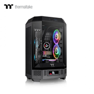 曜越 The Tower 300 黑 玻璃透側機殼 (M-ATX/Type-C/內建風扇上2/三面玻璃設計/顯卡400mm/塔散210mm/電源220mm)