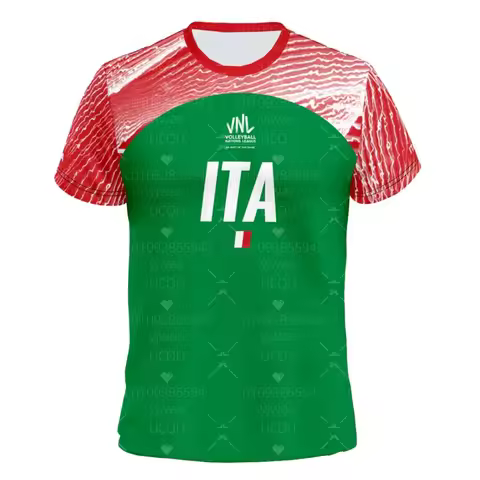 2025 MEN Italy VNL Volleyball Jersey Adult Tops Men's Round Neck Short Sleeved Lightweight Sports Je