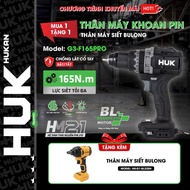 Máy Khoan Pin 13mm Hukan HUK F165 Pro Tặng Thân Bulong Hukan Lực Siết 165N Anti Kickback Tạo Xung K