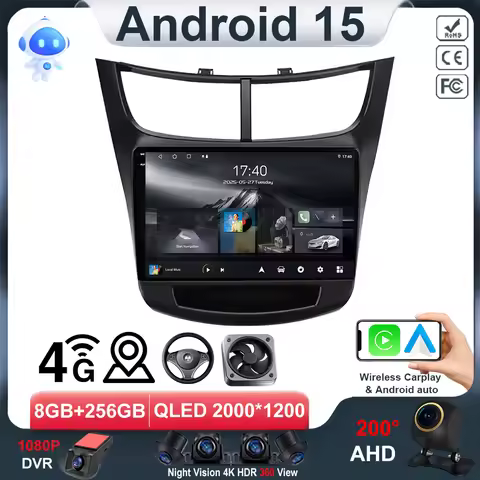 For Chevrolet Sail aveo 2015 2016 2017 2018 2019 2020 2022 carplay Android 15 DSP 2 din 4G NET Car R