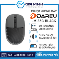 Chuột Không Dây DareU LM135G - Black - Xài Pin Sạc Bên Trong - Bảo Hành Chính Hãng 24 Tháng