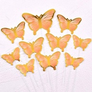 ( Qc ) Butterfly Stickers Cake Bouquet Decoration Butterfly Topper Birthday Cake Decoration Butterfl