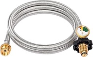 SHINESTAR 5FT Propane Adapter Hose with Gauge for Coleman, Propane Hose Adapter 1lb to 20lb for Mr. Heater Buddy Heater, Propane Torch, Gas Grill, Camping Stove and Other Portable Propane Appliances