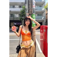 YOZO STUDIO Mint Wave French ลูกไม้ นุ่ม แหวนเหล็ก ผ้าไหม ตาข่าย ดูผ่าน สายคล้อง ผู้หญิง สไตล์ Ins เ