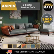 Living Mall Aspen 1/2/3/4 Seater Fabric / Faux Leather Sofa with Ottoman in 8 Colors