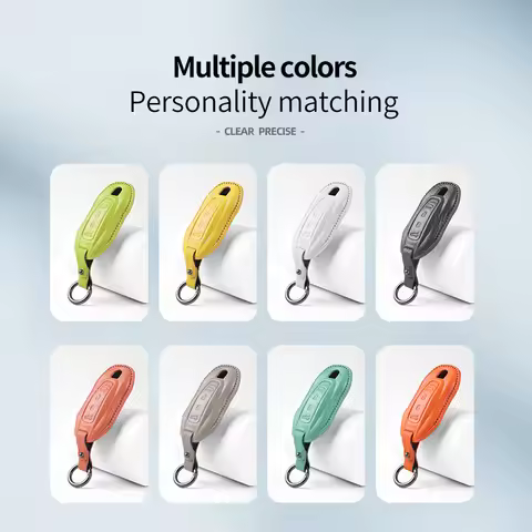 Goatskin Key Fob Cover with Keychain Fits Porsche Macan 4 EV Electric model 2024 2025 Taycan 2022 Ke