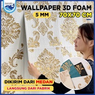 Wallpaper 3D Foam / Wallpaper Dinding 3D Motif Foam Batik Bunga More