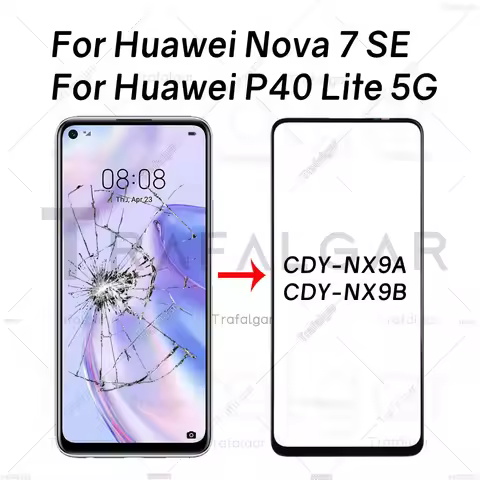 Front Screen Glass For Huawei Nova 7 SE P40 Lite 5G Outer Glass Lens+OCA Optically Clear Adhesive Re