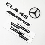 1pcs Black CLA45 Logo TURBO 4MATIC Badge Car Rear Star Sticker Trunk AMG Emblem For Mercedes Benz CL
